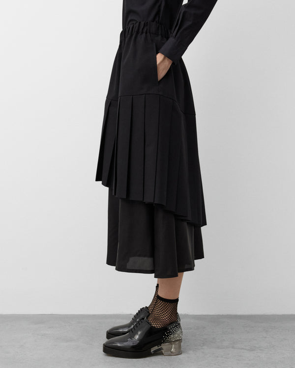 Noir Kei Ninomiya - Women's Tiered Pleated Skirt - (Black)