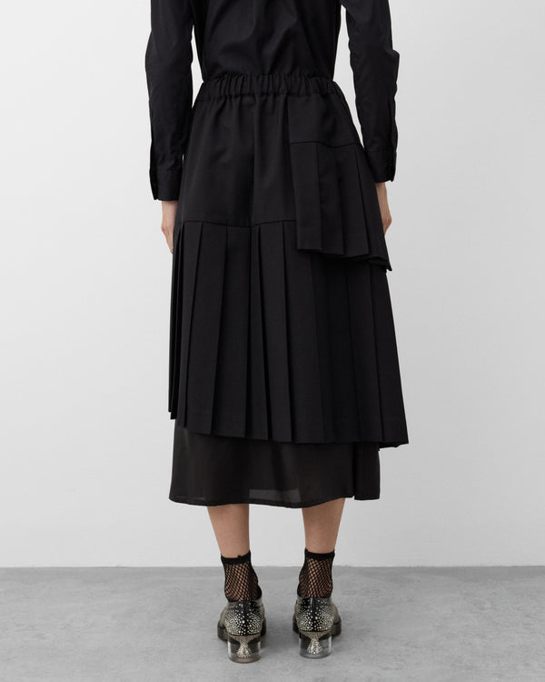 Noir Kei Ninomiya - Women's Tiered Pleated Skirt - (Black)