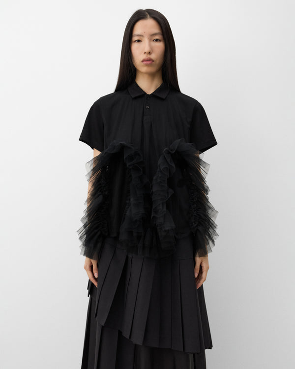 Noir Kei Ninomiya - Women's Tulle Polo Shirt - (Black)