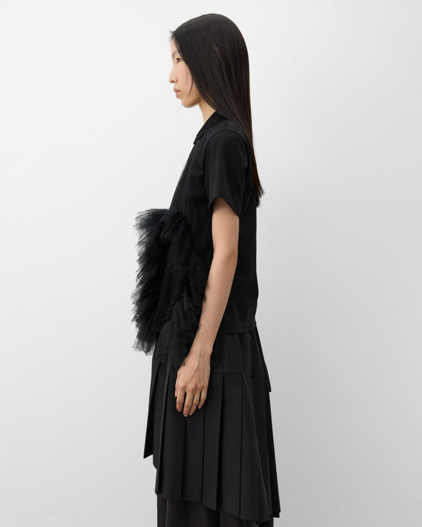 Noir Kei Ninomiya - Women's Tulle Polo Shirt - (Black)