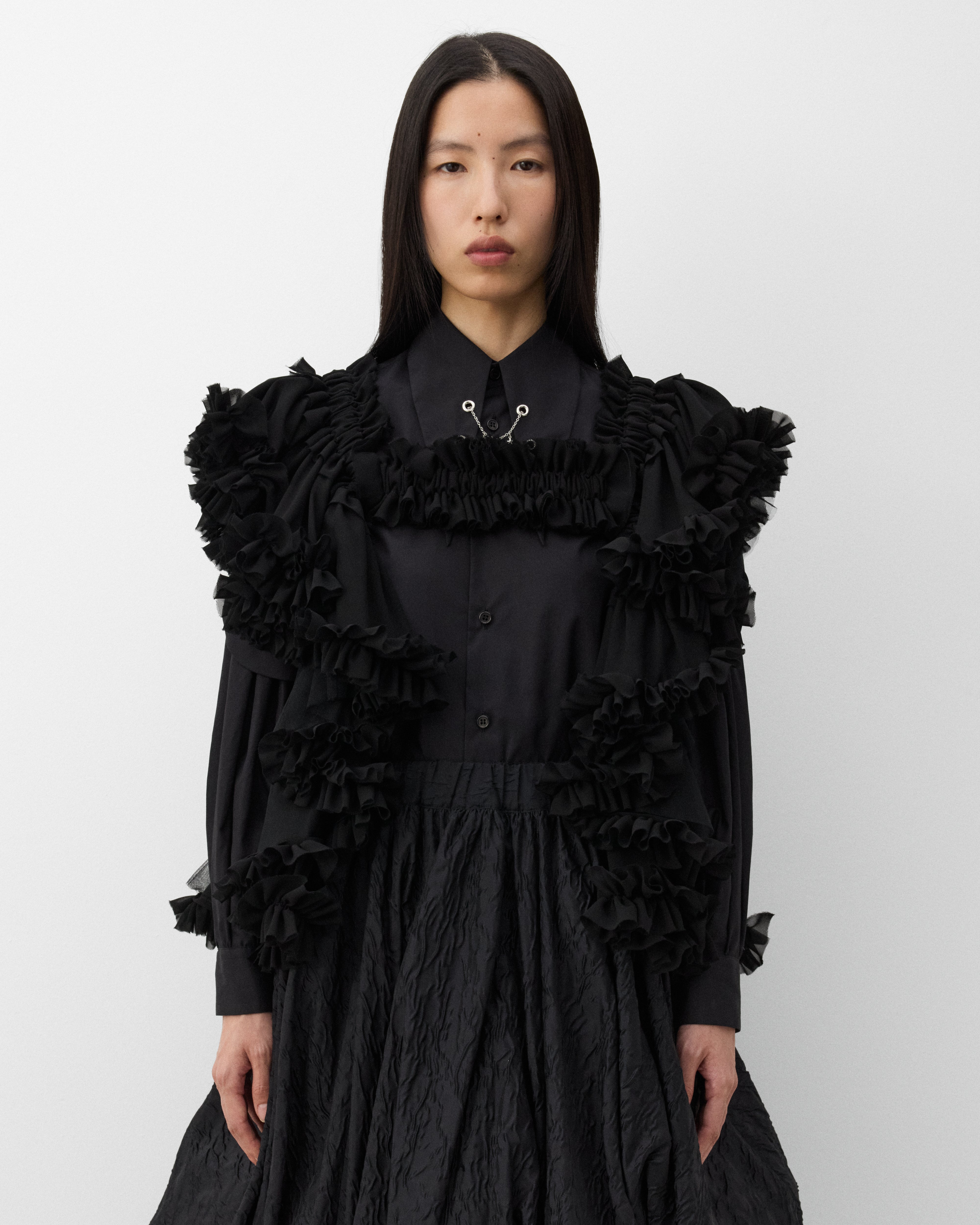 Noir Kei Ninomiya: Women's Tulle Vest (Black) | DSMNY E-SHOP