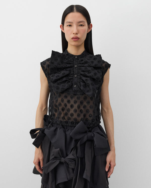 Noir Kei Ninomiya - Women's Polka Dot Georgette Blouse - (Black)