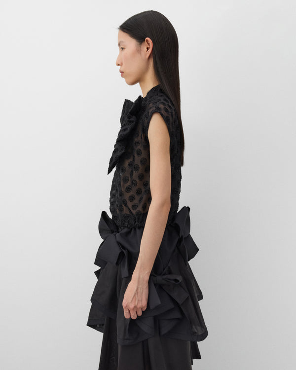 Noir Kei Ninomiya - Women's Polka Dot Georgette Blouse - (Black)