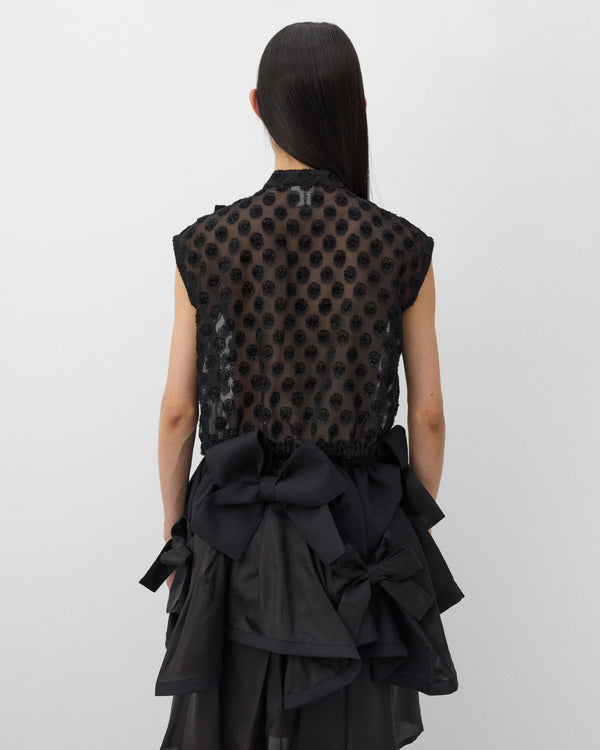 Noir Kei Ninomiya - Women's Polka Dot Georgette Blouse - (Black)