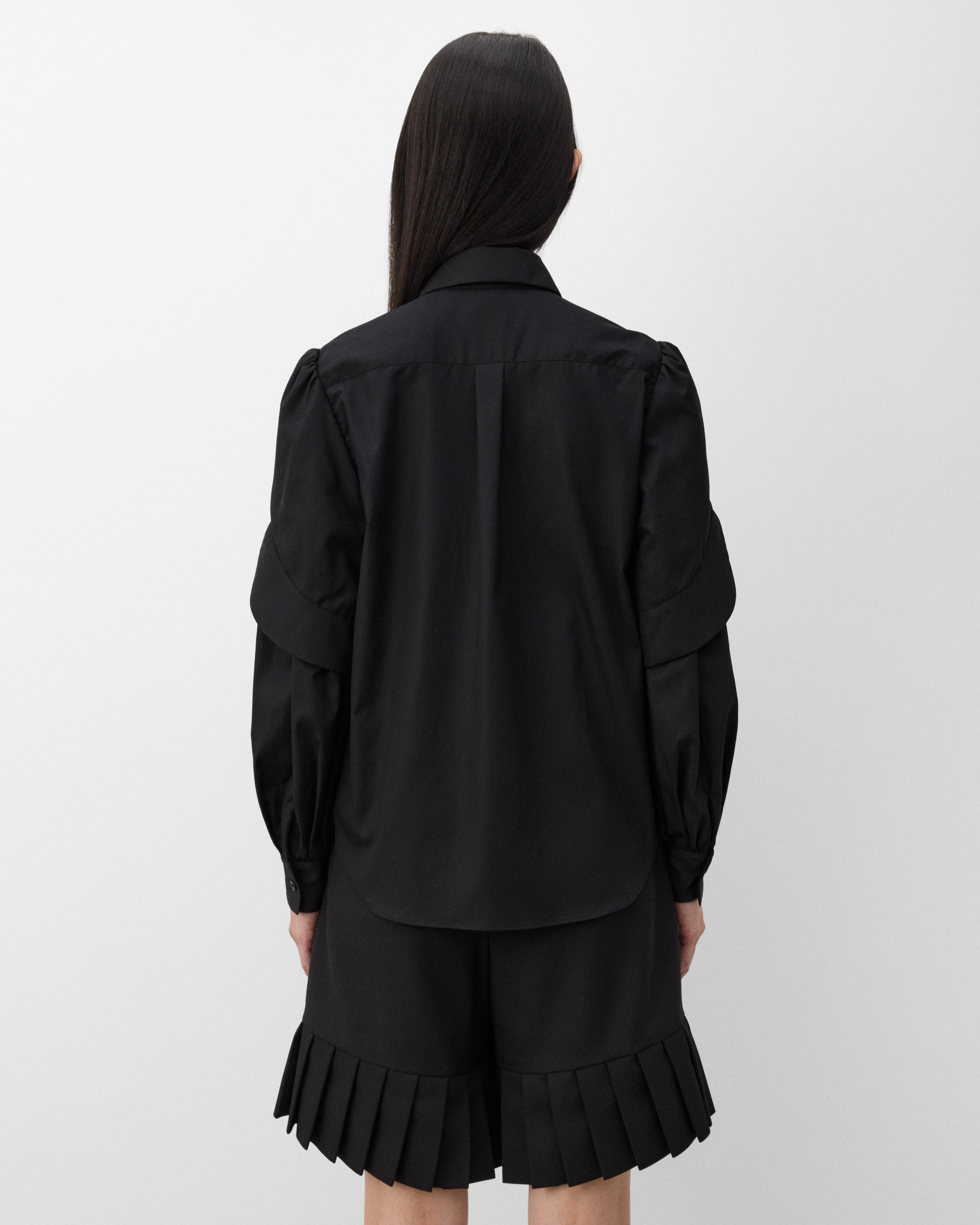 Noir Kei Ninomiya トップス Noir Kei Ninomiya - Tulle-trimmed crop top Noir Kei Ninomiya