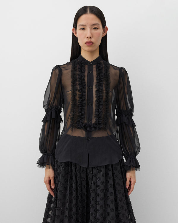 Noir Kei Ninomiya - Women's Polyester Georgette Blouse - (Black)