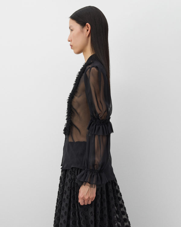 Noir Kei Ninomiya - Women's Polyester Georgette Blouse - (Black)