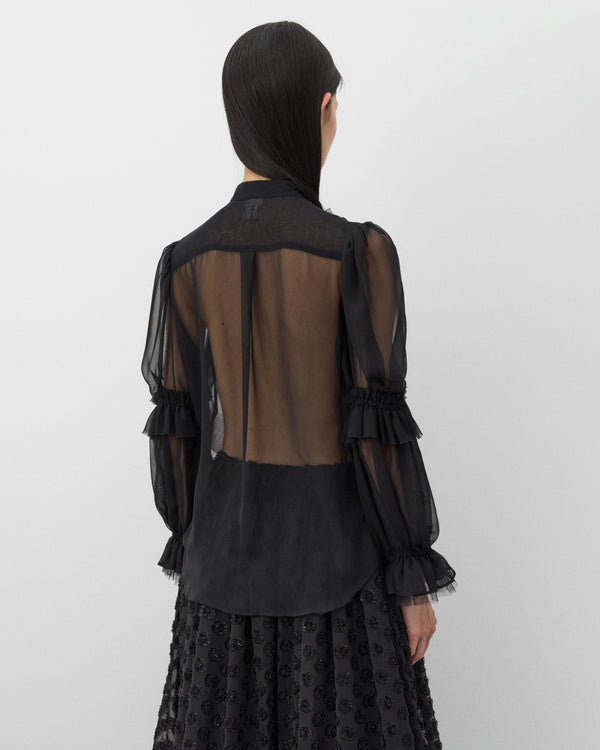 Noir Kei Ninomiya - Women's Polyester Georgette Blouse - (Black)