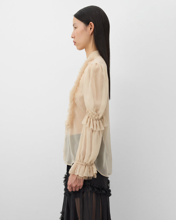 Noir Kei Ninomiya - Women's Polyester Georgette Blouse - (Beige)