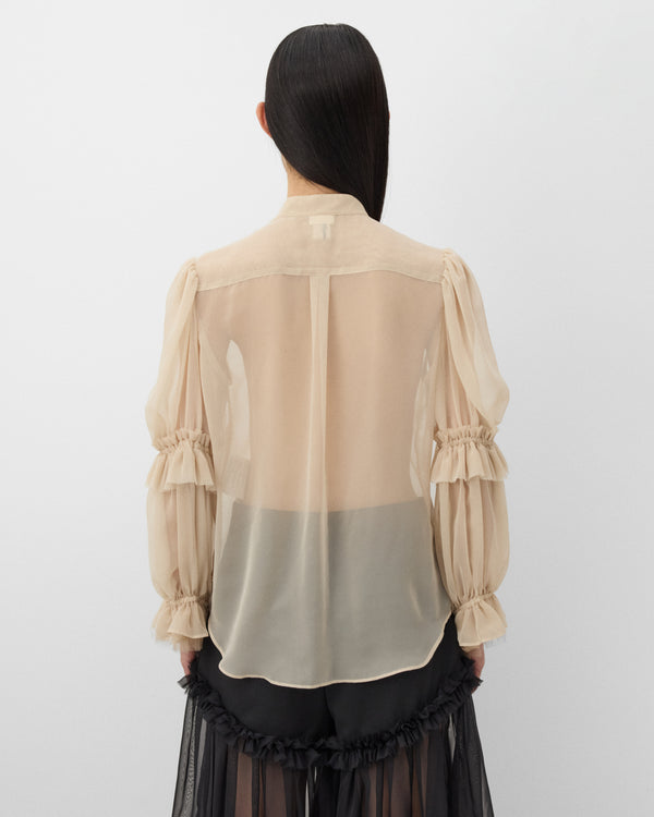 Noir Kei Ninomiya - Women's Polyester Georgette Blouse - (Beige)