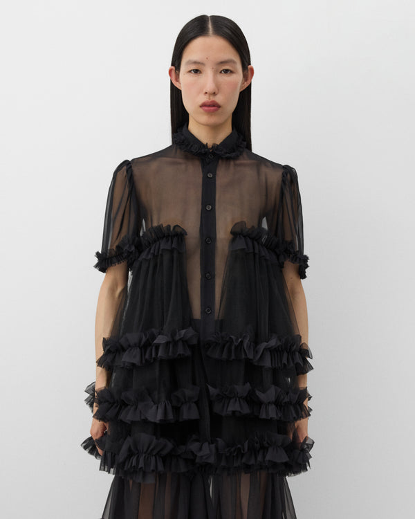 Noir Kei Ninomiya - Women's Tiered Georgette Blouse - (Black)