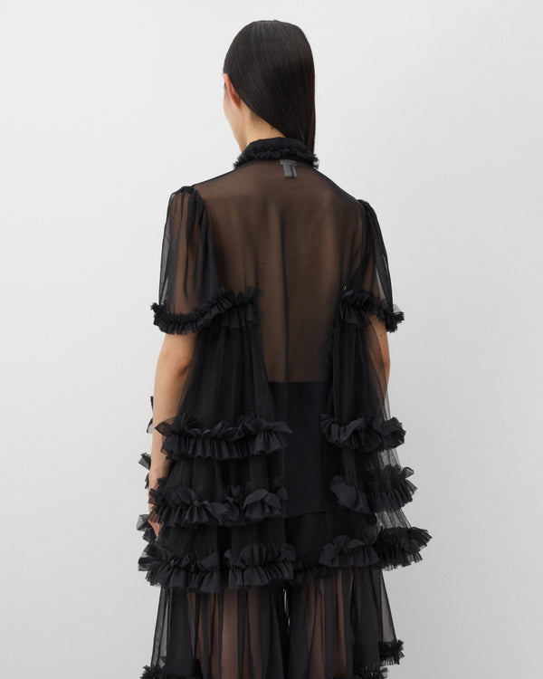 Noir Kei Ninomiya - Women's Tiered Georgette Blouse - (Black)