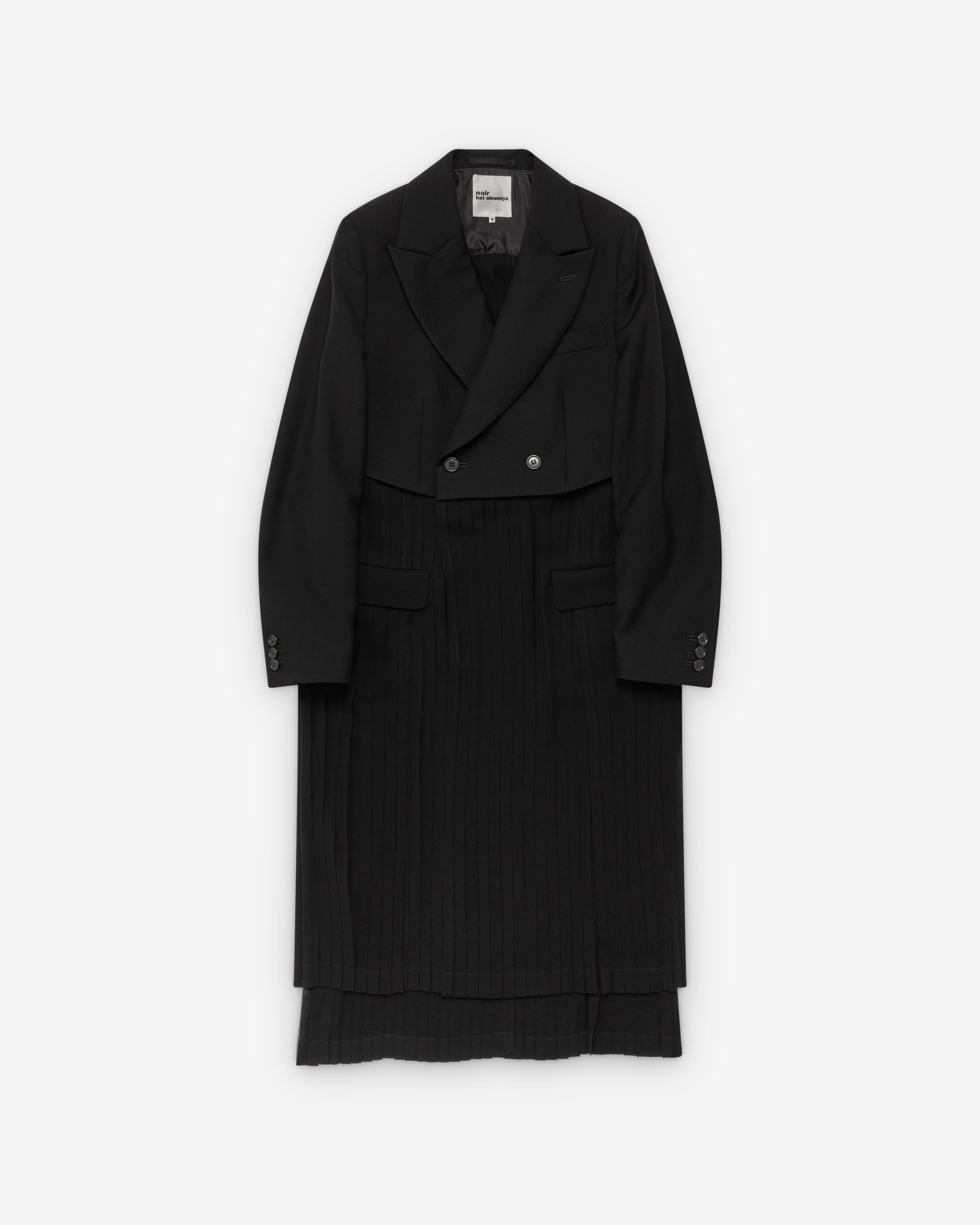 noir kei ninomiya 黒 ロングコート xs Noir Kei Ninomiya: Women's Pleated Blazer Coat (Black) | DSMNY E-SHOP