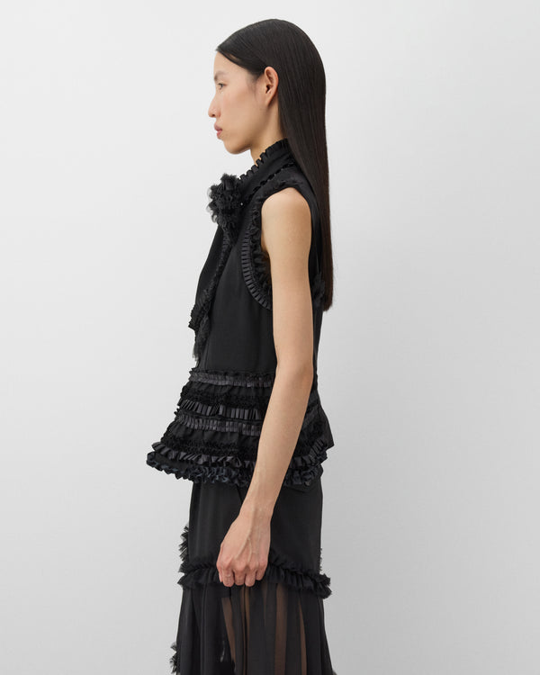 Noir Kei Ninomiya - Women's Ruffle Bow Vest - (Black)