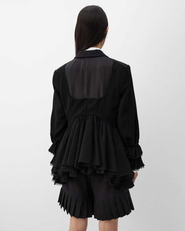 Noir Kei Ninomiya - Women's Tulle Overlay Blazer - (Black)