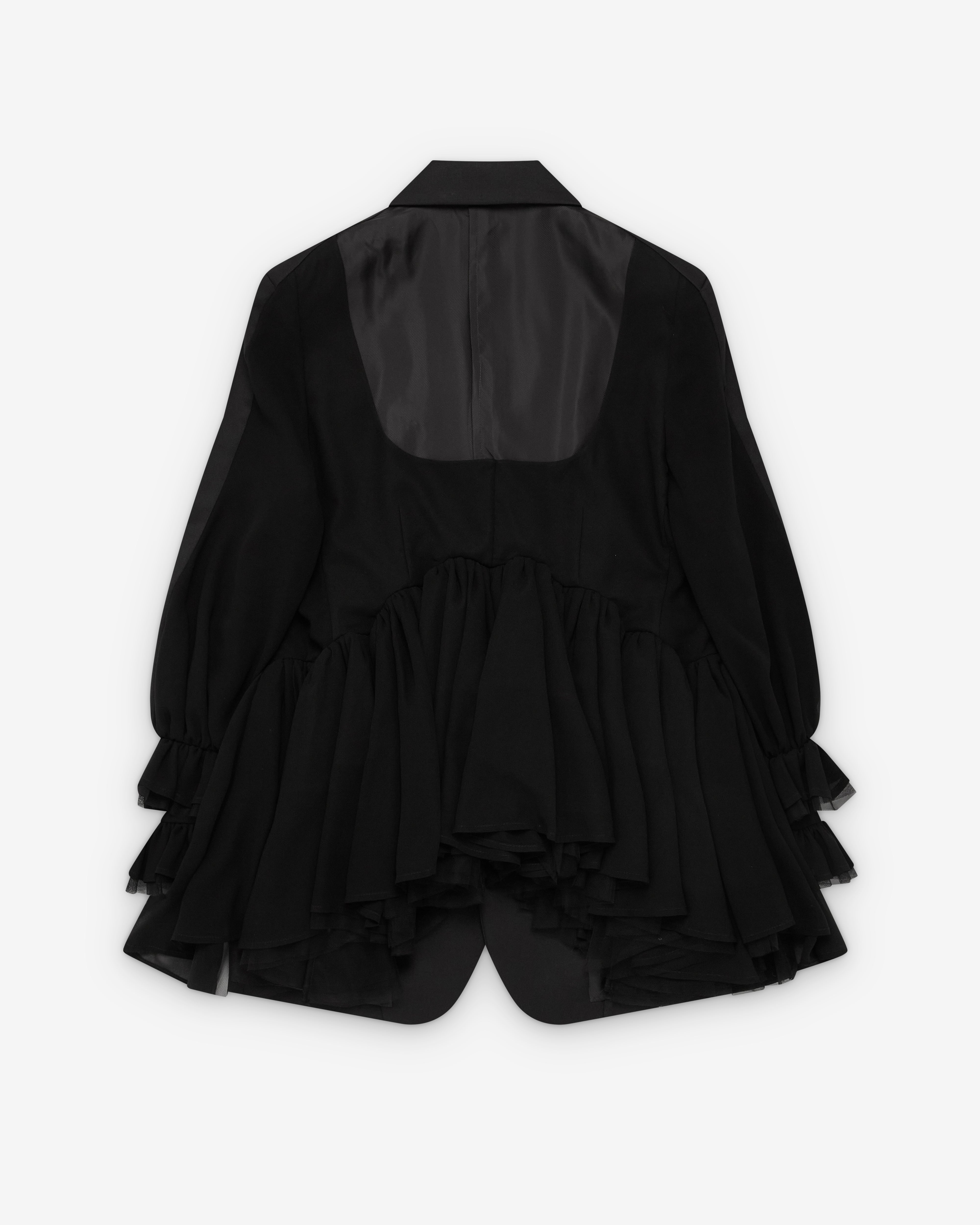 Noir Kei Ninomiya トップス Noir Kei Ninomiya - Tulle-trimmed crop top Noir Kei Ninomiya