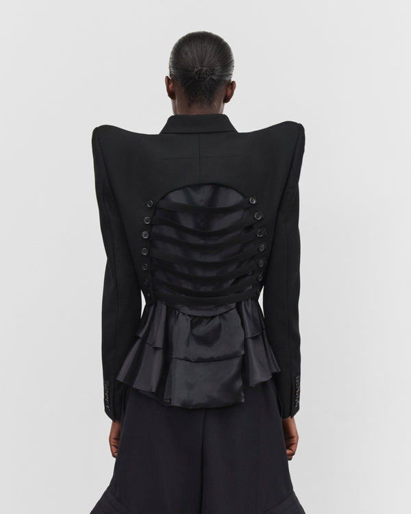 Noir Kei Ninomiya - Women's Lace Open Blazer - (Black)