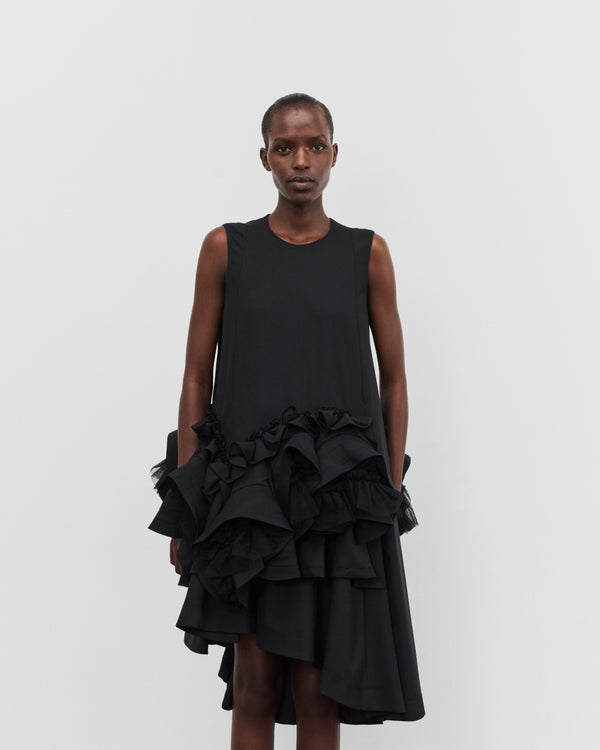 Noir Kei Ninomiya - Women's Asymmetric Ruffle Dress - (Black)