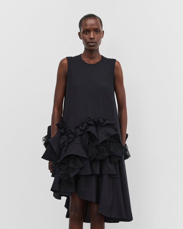 Noir Kei Ninomiya - Women's Asymmetric Ruffle Dress - (Black)