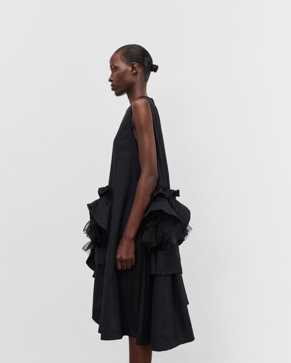 Noir Kei Ninomiya - Women's Asymmetric Ruffle Dress - (Black)