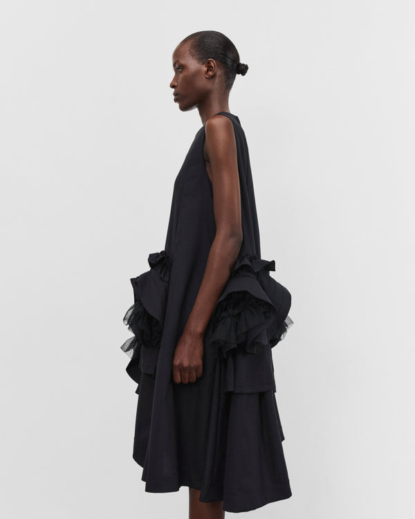 Noir Kei Ninomiya - Women's Asymmetric Ruffle Dress - (Black)