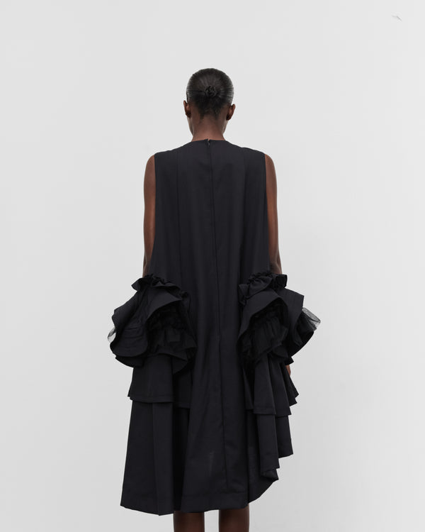 Noir Kei Ninomiya - Women's Asymmetric Ruffle Dress - (Black)
