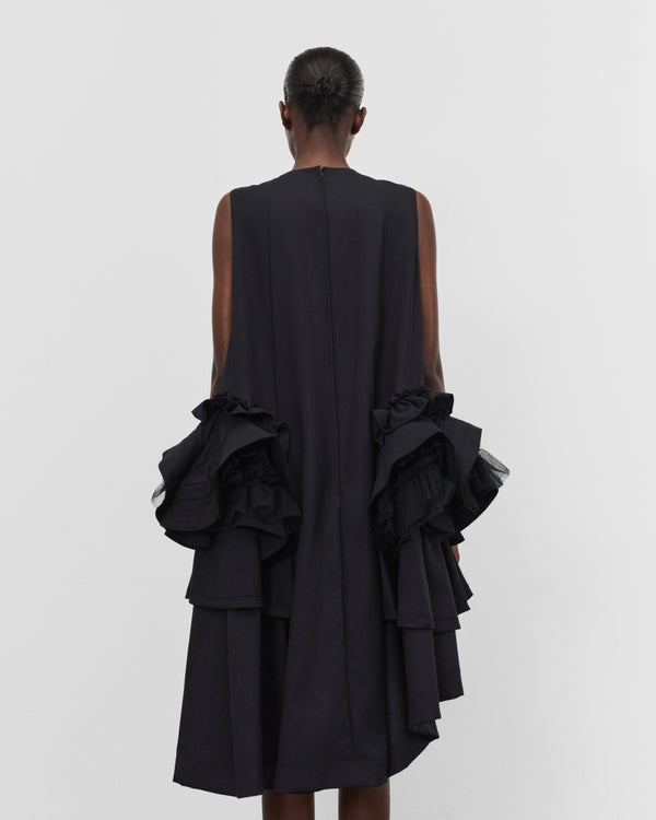 Noir Kei Ninomiya - Women's Asymmetric Ruffle Dress - (Black)