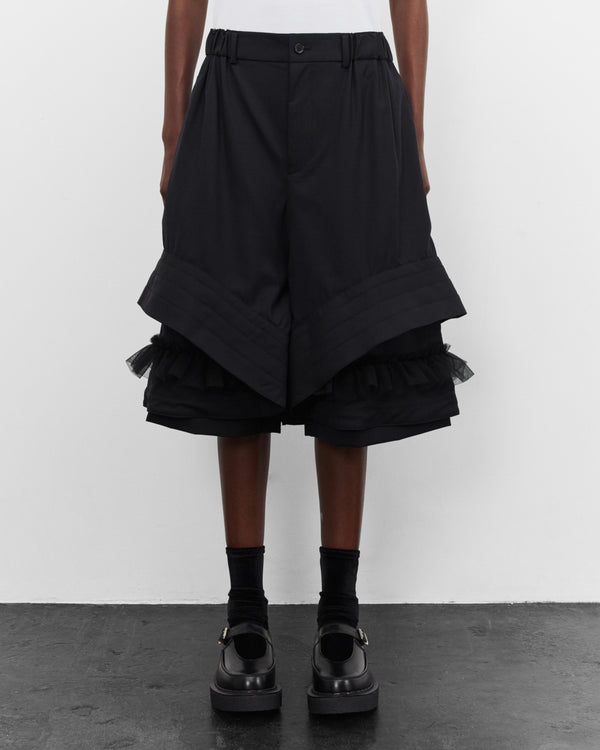 Noir Kei Ninomiya - Women's Tiered Tulle Shorts - (Black)
