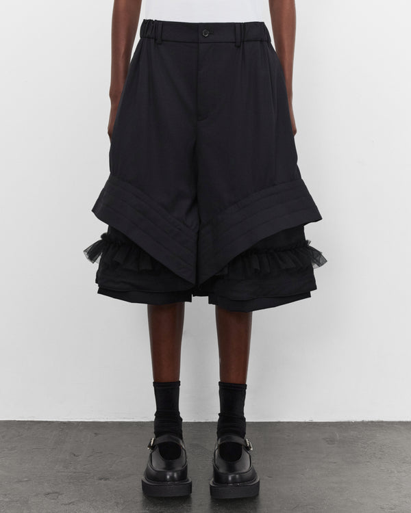 Noir Kei Ninomiya - Women's Tiered Tulle Shorts - (Black)