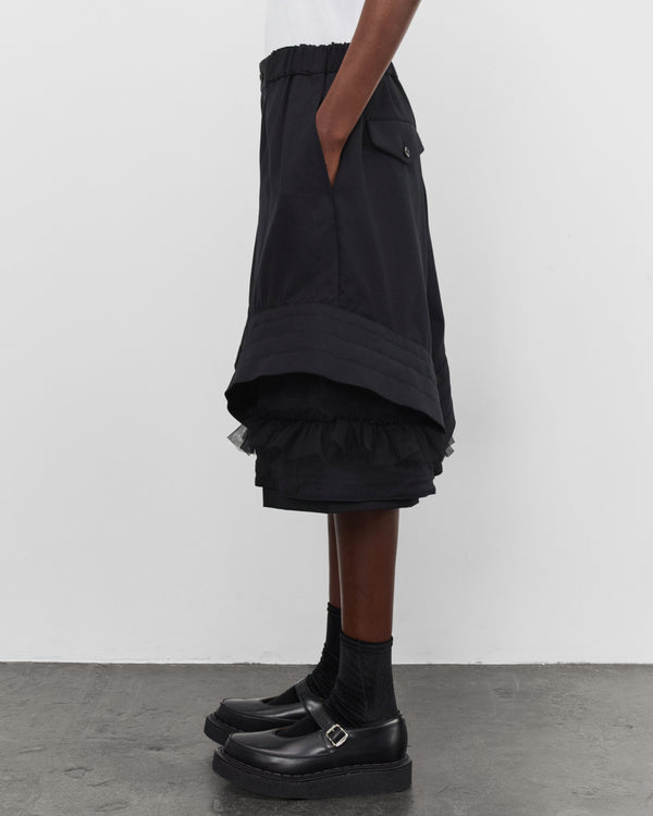 Noir Kei Ninomiya - Women's Tiered Tulle Shorts - (Black)