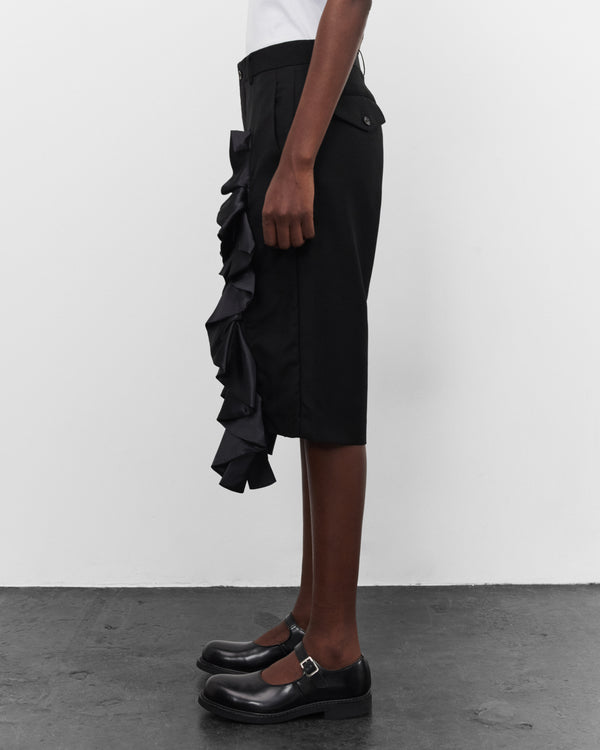 Noir Kei Ninomiya - Women's Cropped Zip Ruffle Trousers - (Black)