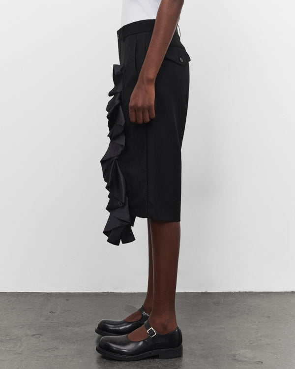 Noir Kei Ninomiya - Women's Cropped Zip Ruffle Trousers - (Black)