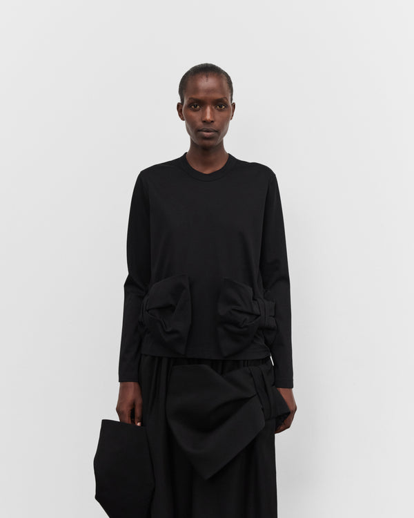 Noir Kei Ninomiya - Women's Long Sleeve Bow T-Shirt - (Black)