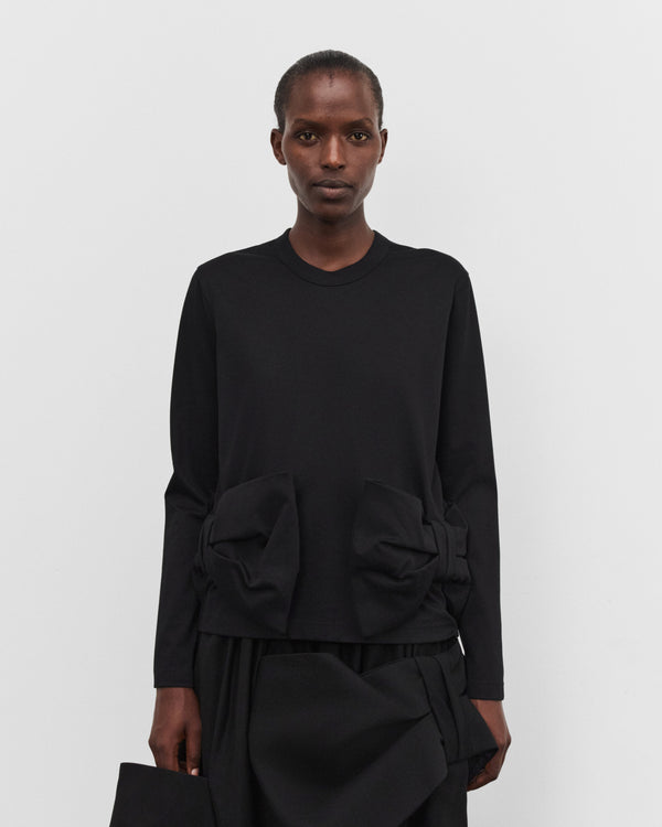 Noir Kei Ninomiya - Women's Long Sleeve Bow T-Shirt - (Black)