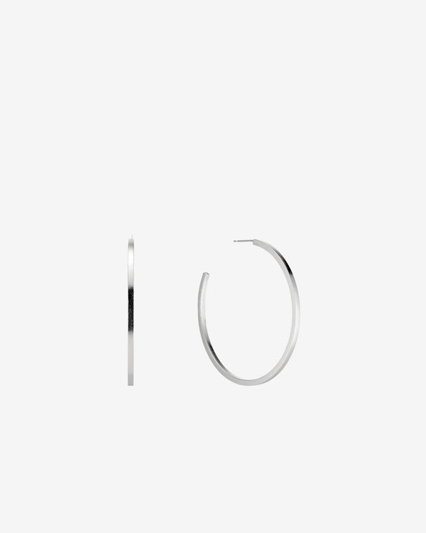 Mene - Narrow Hoop Earrings - (Platinum)