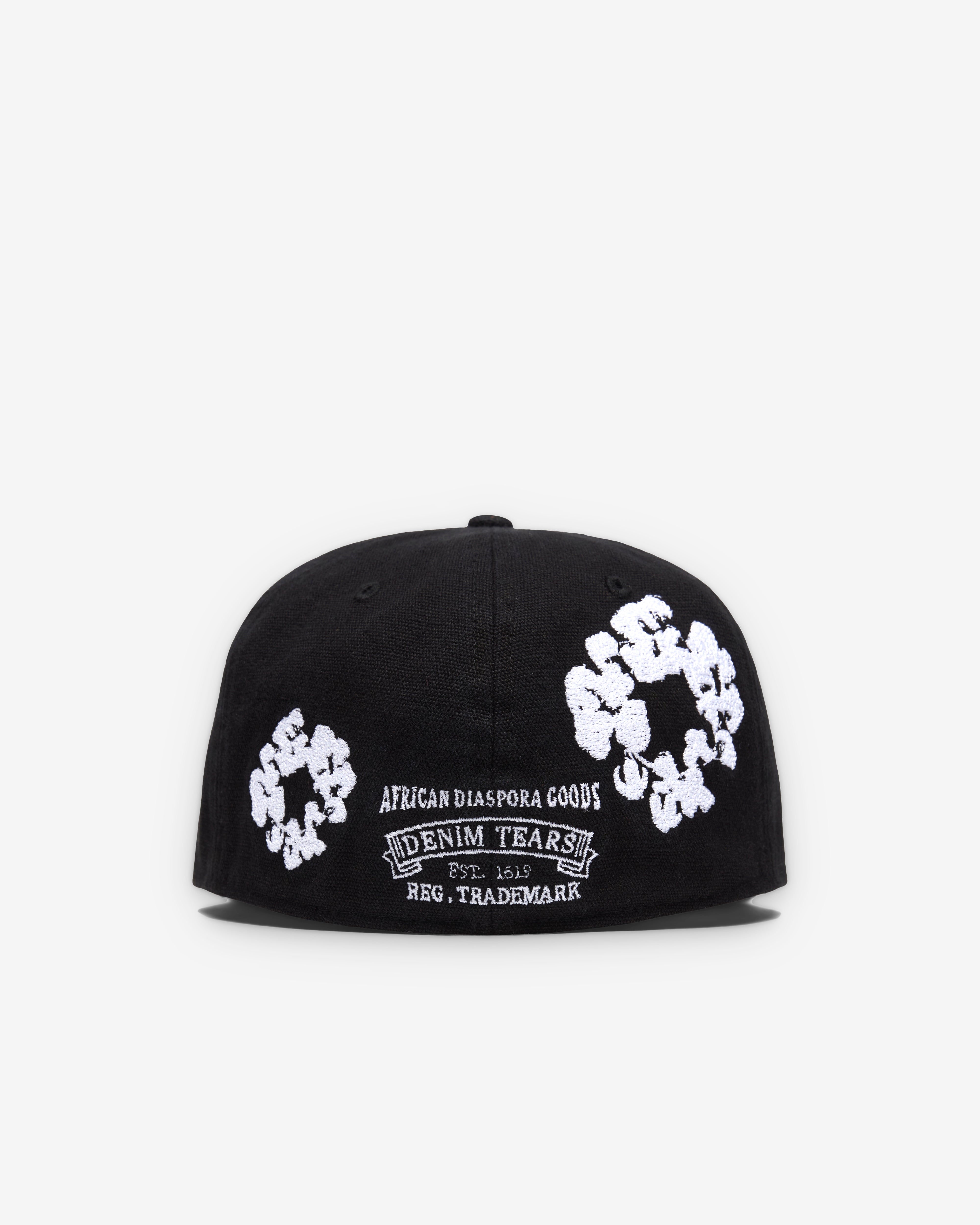 Denim Tears: Men's New Era Cotton Wreath 59/50 Fitted Cap (Black
