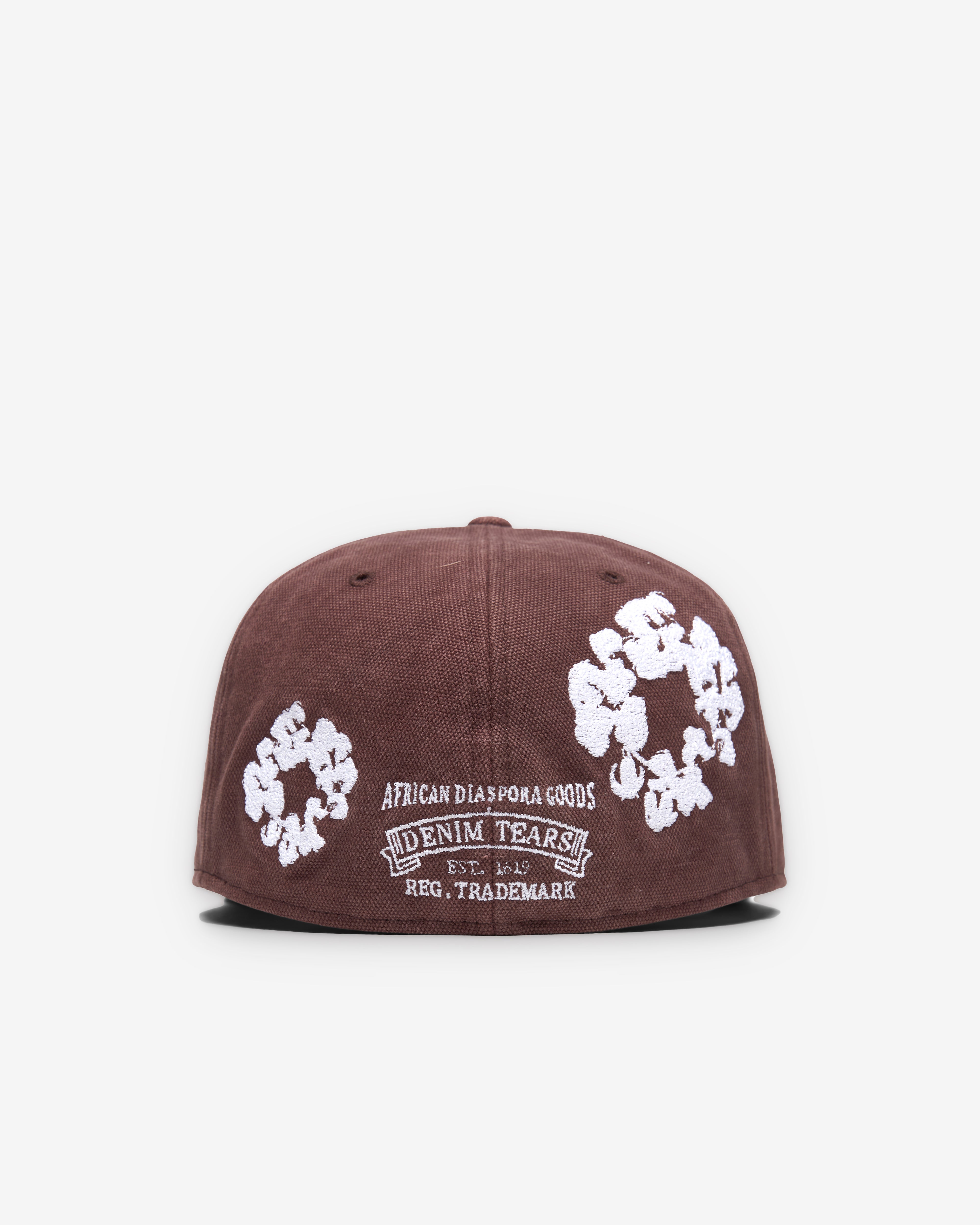 専用DENIM TEARS × NEW ERA Cotton Wreath Denim Tears: Men's New Era Cotton Wreath 59/50 Fitted Cap (Brown