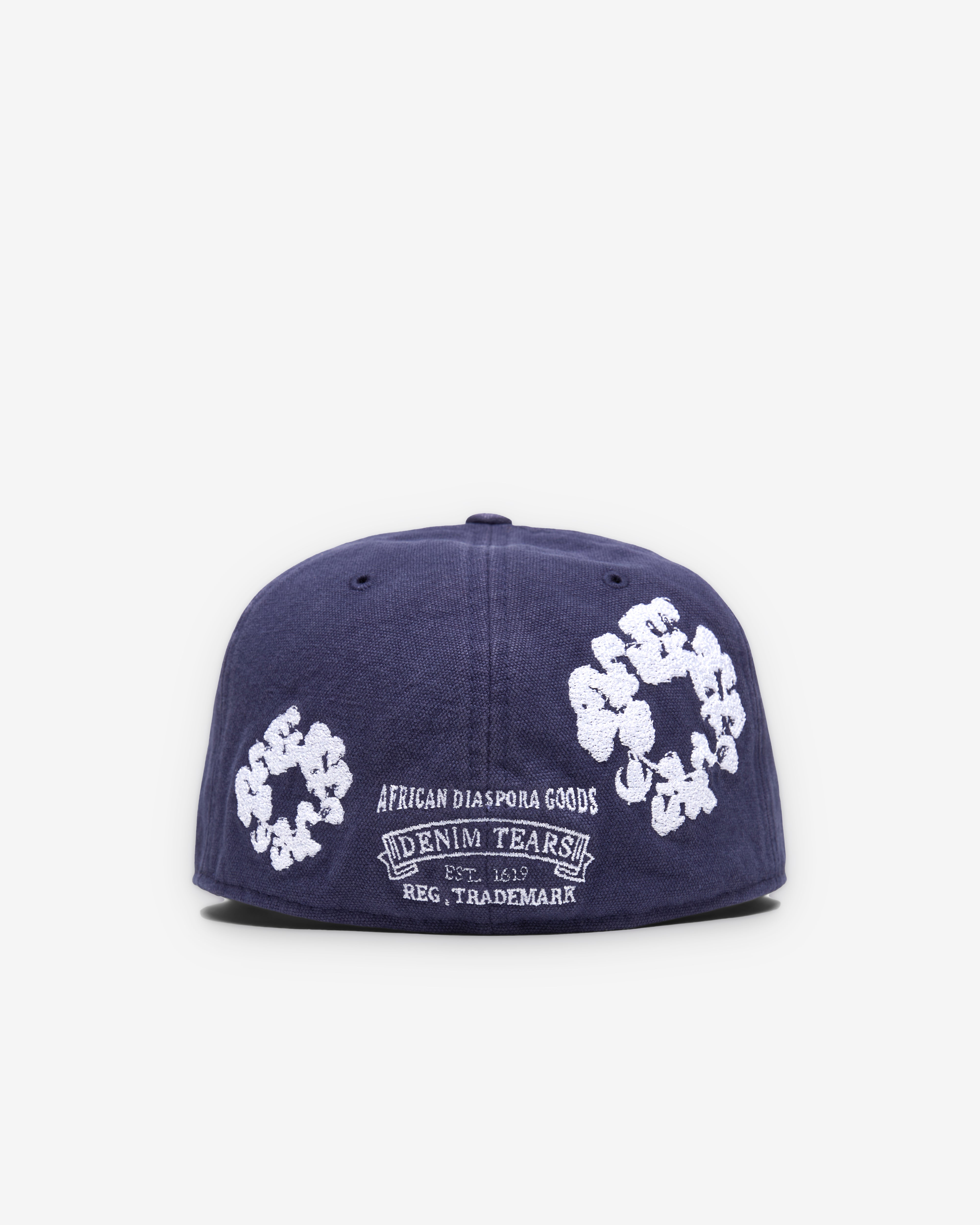 Denim Tears: Men's New Era Cotton Wreath 59/50 Fitted Cap (Navy