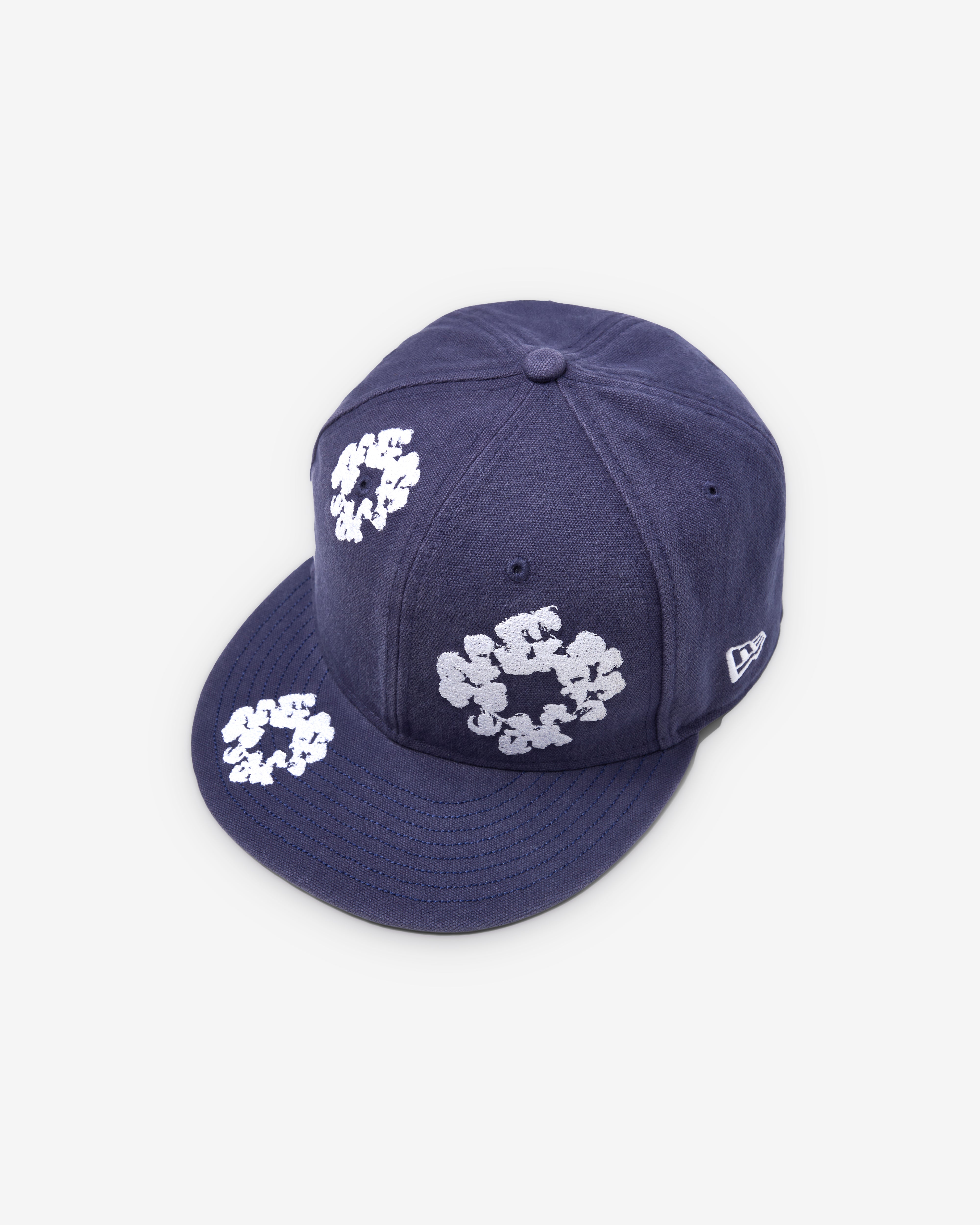 Denim Tears: Men's New Era Cotton Wreath 59/50 Fitted Cap (Navy