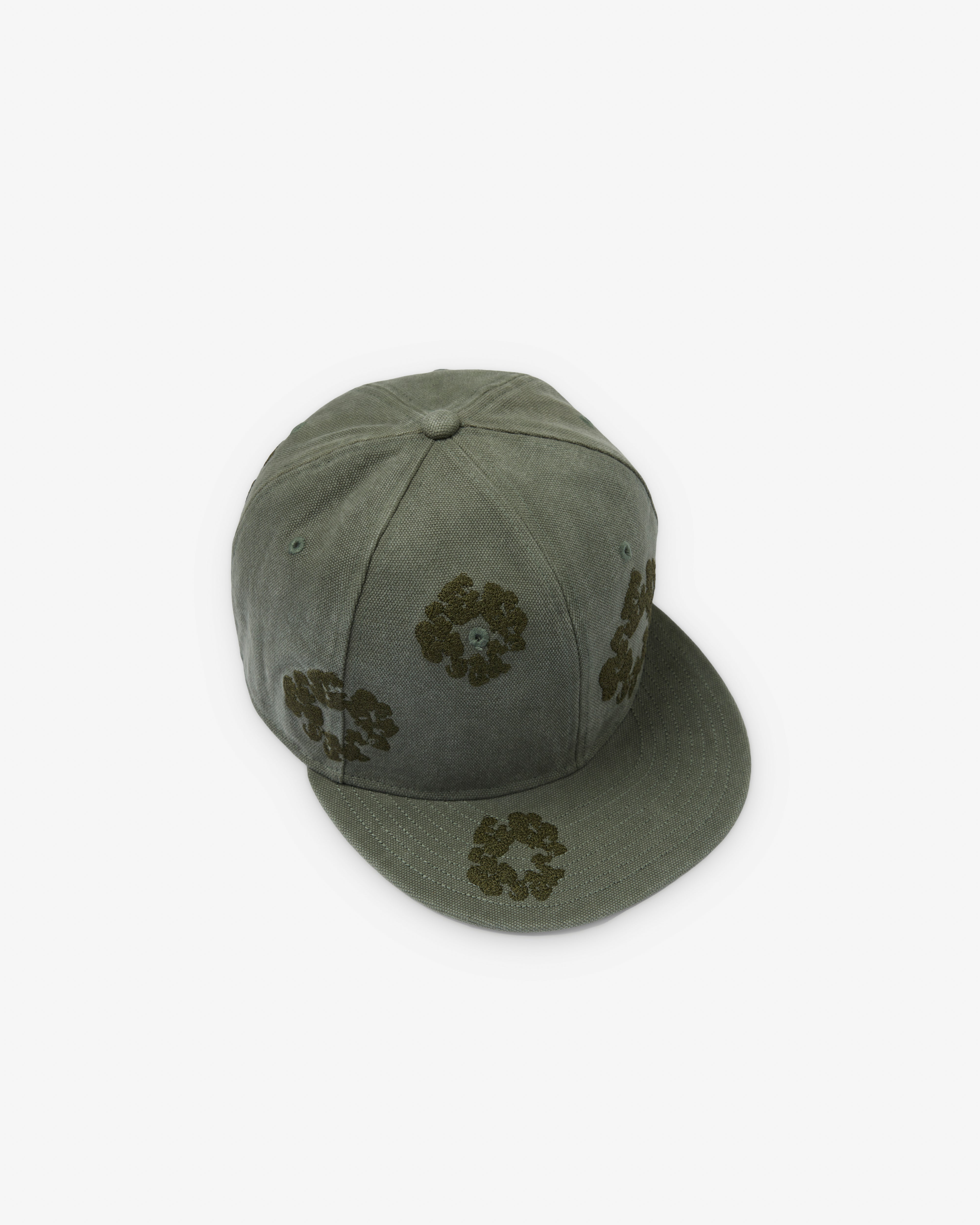 Denim Tears: Men's New Era 59/50 Mono Wreath Cap (Dark Green