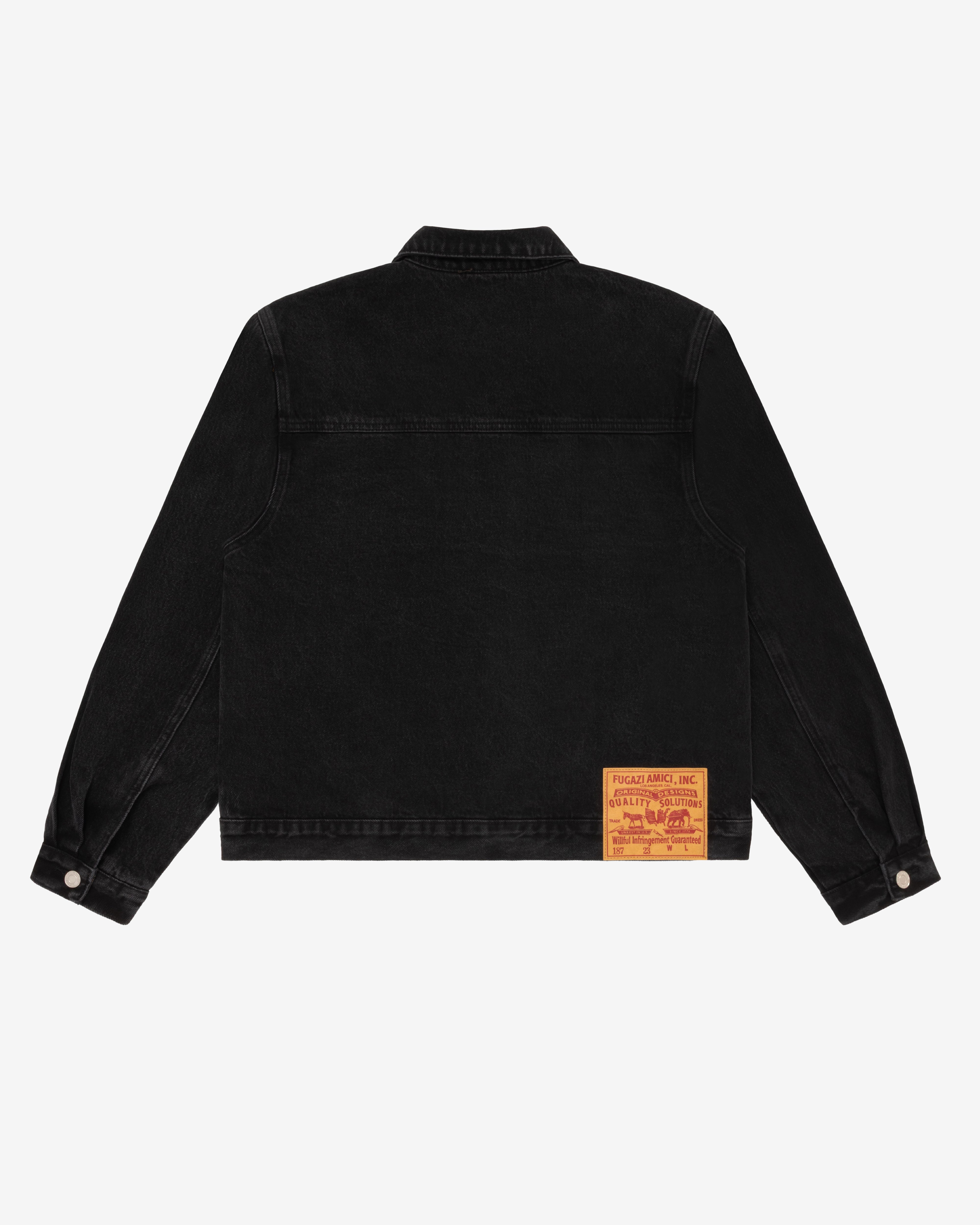 Fugazi: Men's Novelty Denim Jacket (Washed Black) | DSMNY E-SHOP