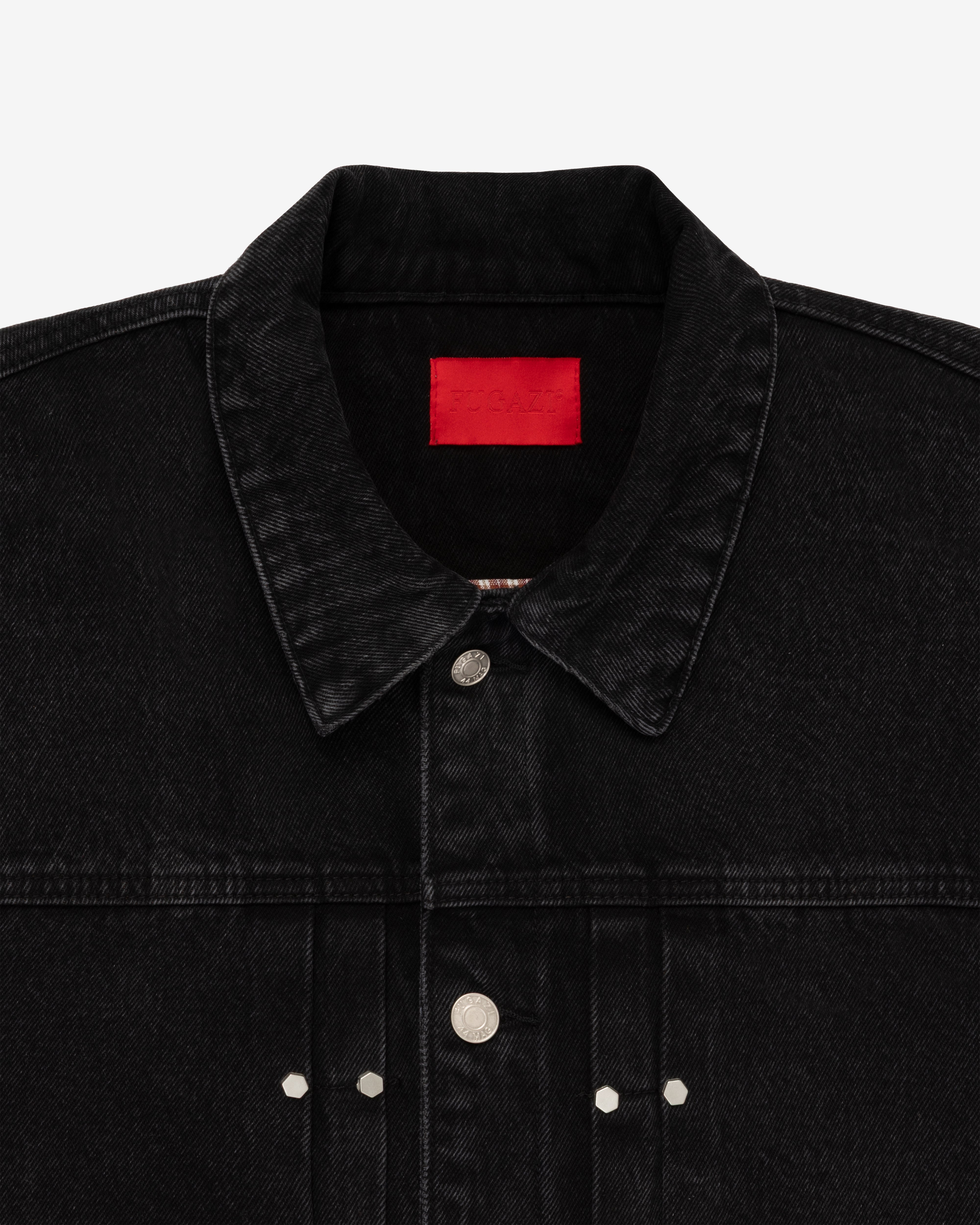 Fugazi: Men's Novelty Denim Jacket (Washed Black) | DSMNY E-SHOP