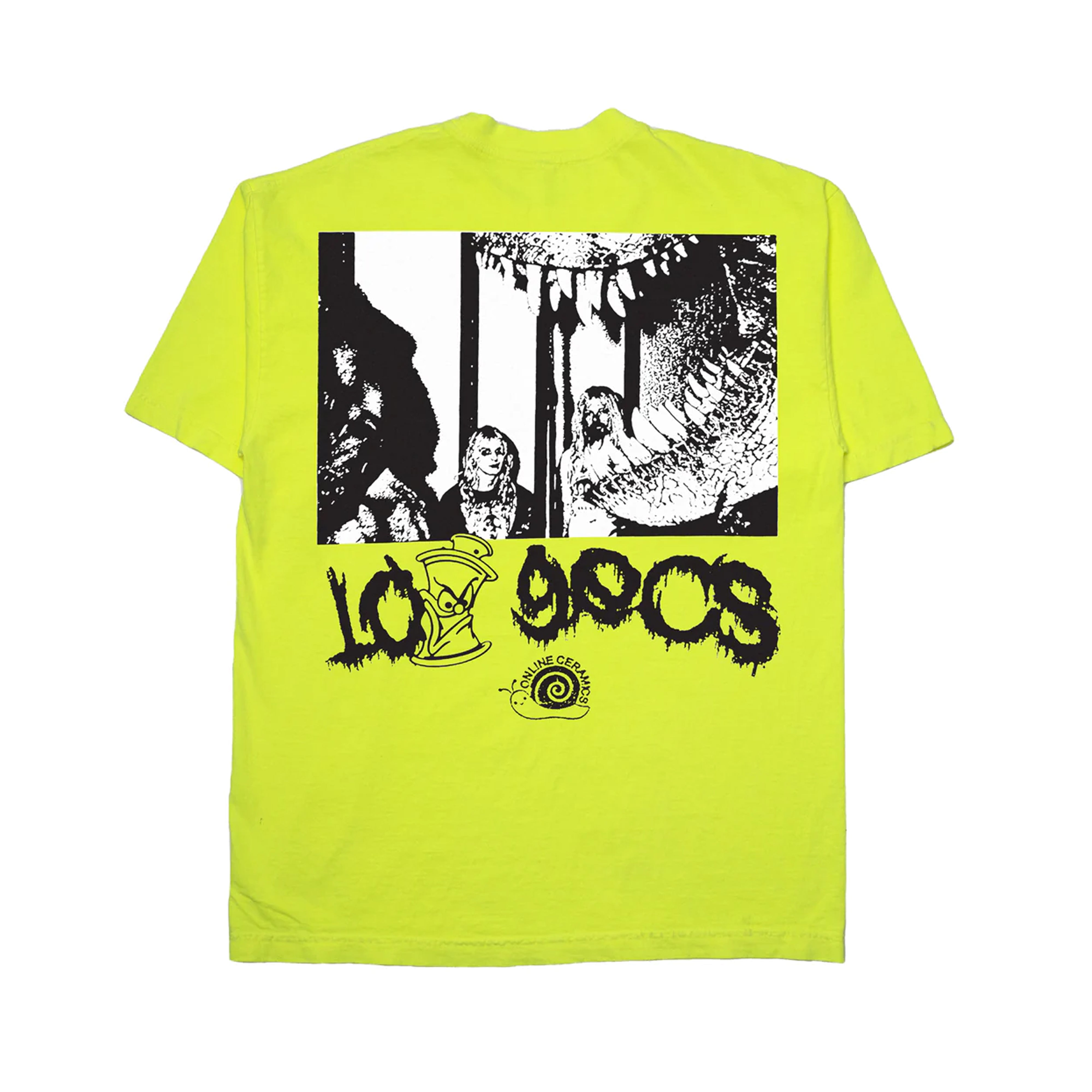 ぺ*あ様 100 gecs 10000 gecs バンドTシャツ Mサイズ Online Ceramics x 100 Gecs: Men's Frog On The Floor Tee (Neon