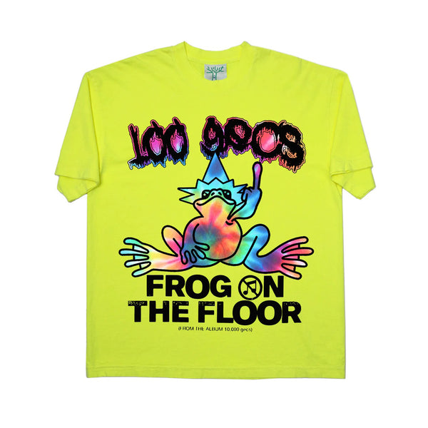 Online Ceramics x 100 Gecs - Men's Frog On The Floor Tee - (Neon Yellow)