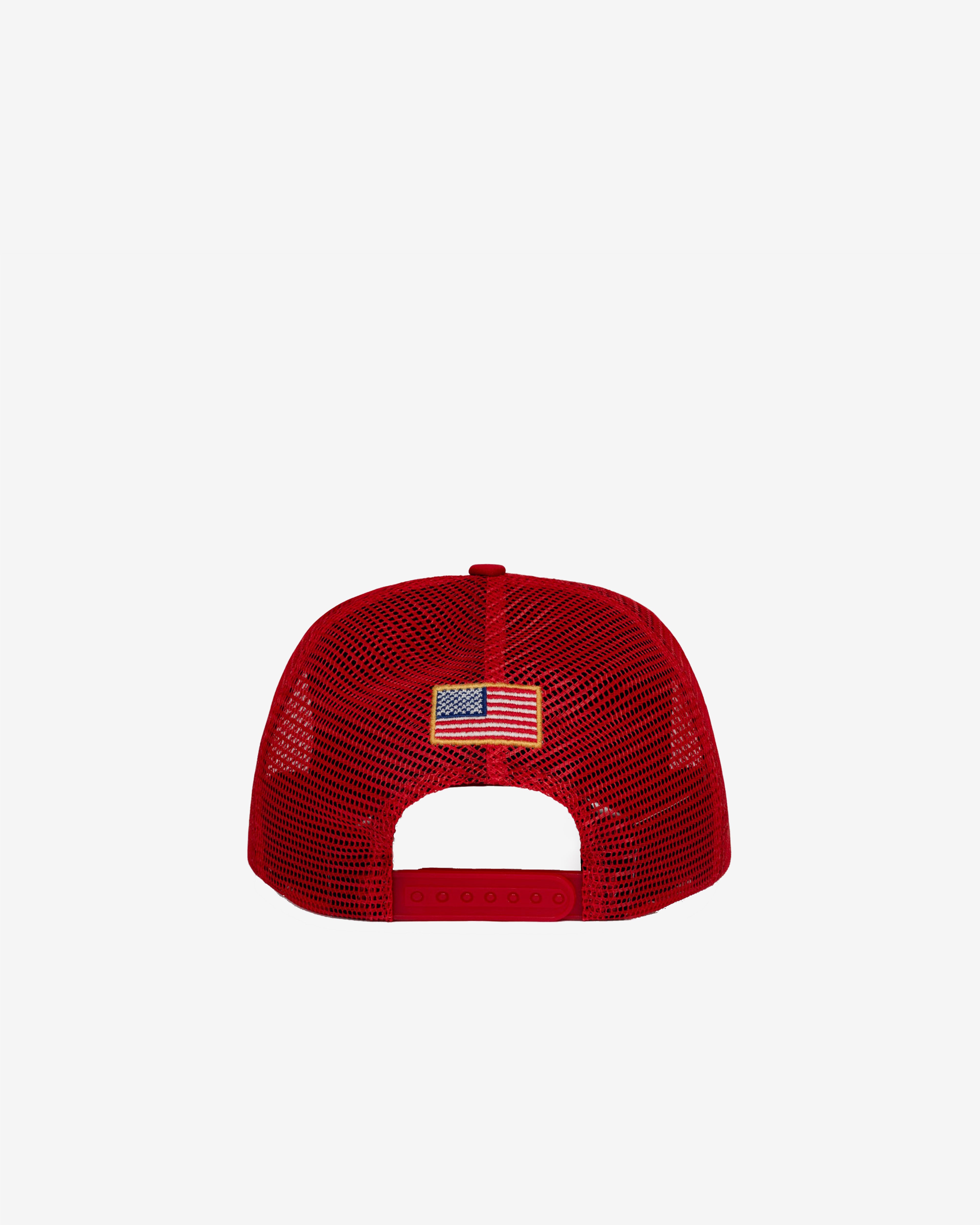 Cherry Los Angeles: Men's Offshore Trucker Hat (Red) | DSMNY E-SHOP