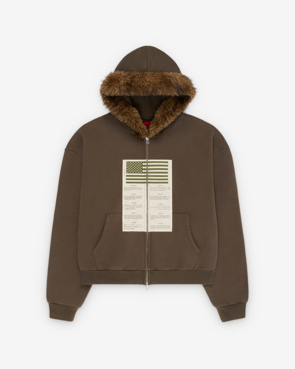 Fugazi - Men's Blood Chit Hoodie - (Olive)