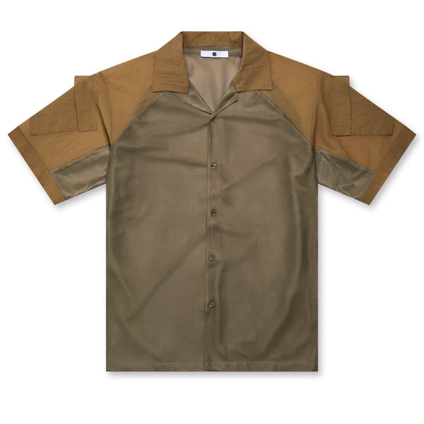 Olly Shinder - Men's Short Sleeve Army Shirt - (Oatmeal)