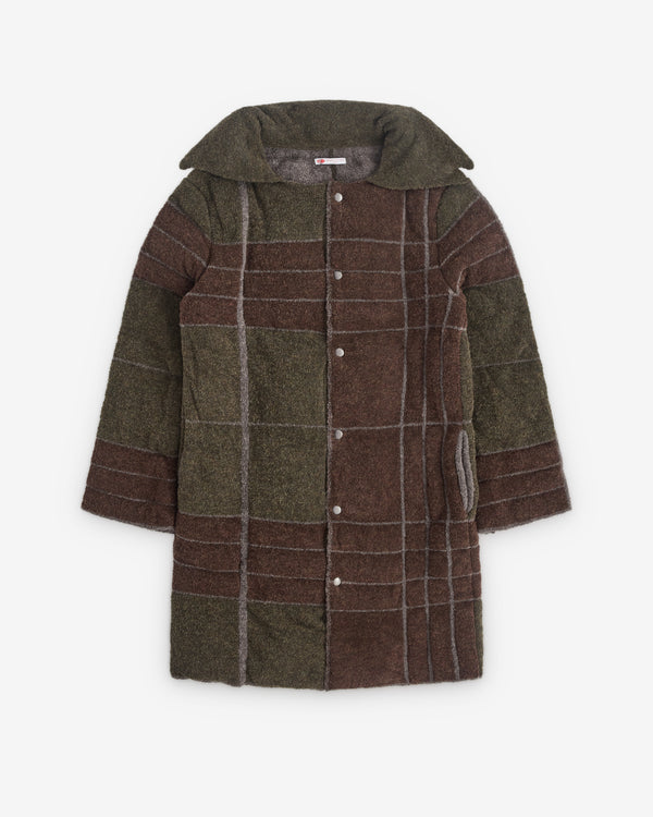 Oscar Ouyang - Men's Tartan Puffer Coat - (Green)