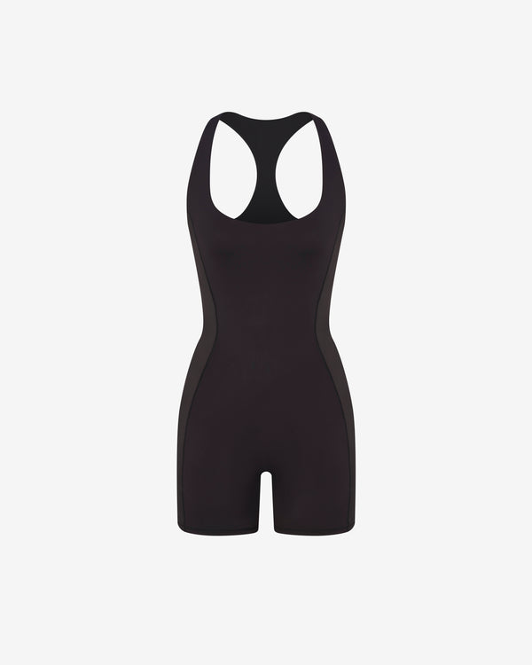 NikeSKIMS - Women's Matte Shine Mix T-Back One-Piece - (Obsidian)