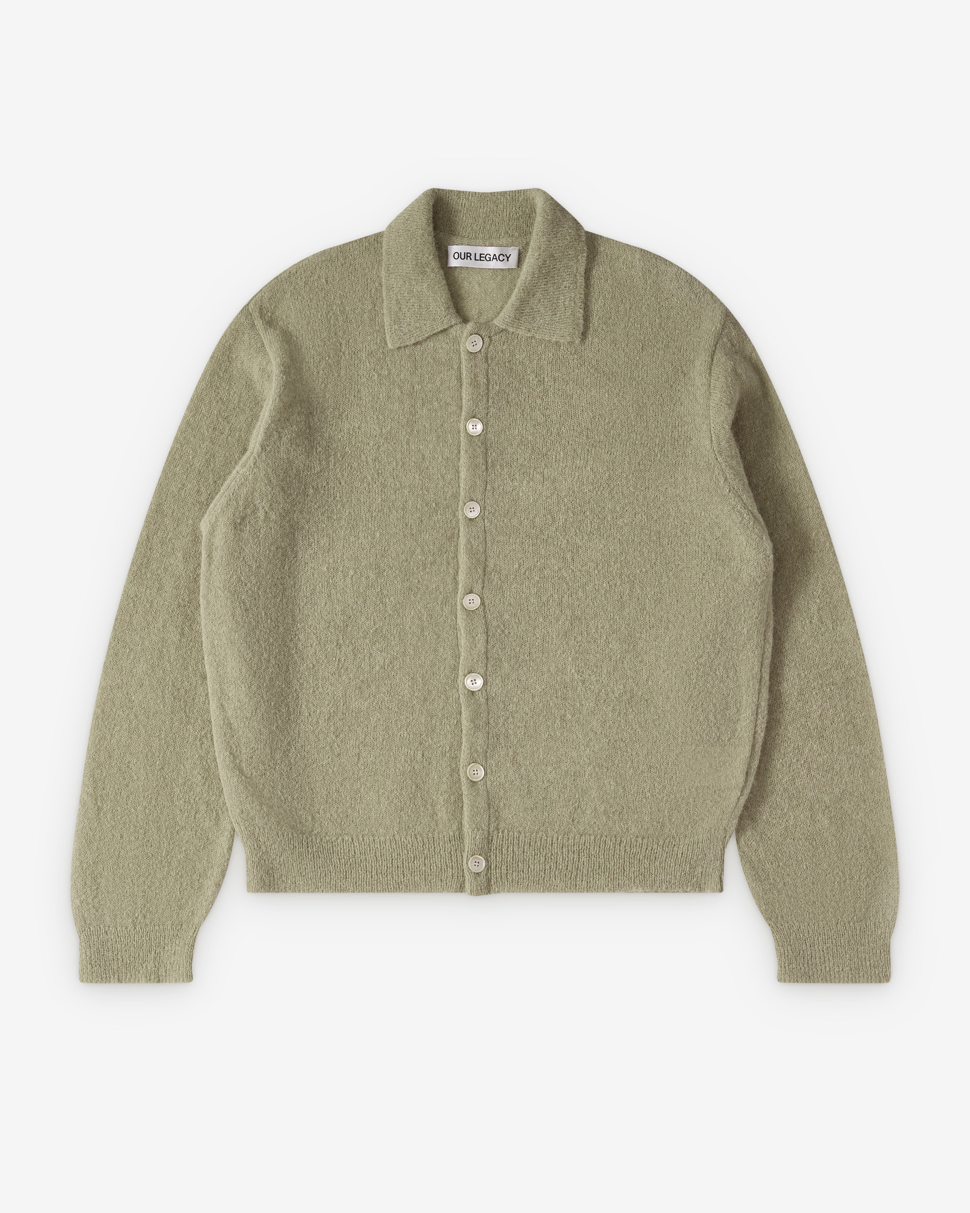 Our Legacy: Men's Evening Polo (Soft Sage Fuzzy Alpaca) | DSMNY E-SHOP
